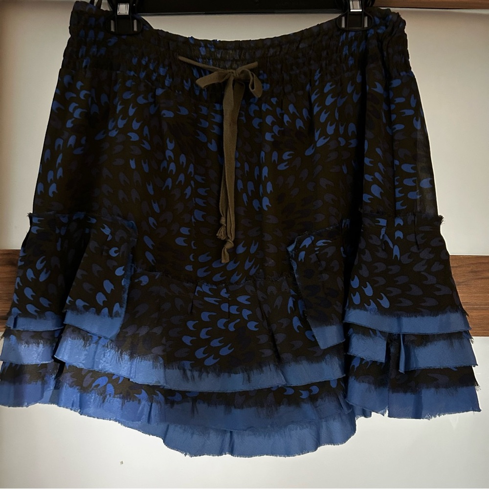 FREE PEOPLE Blue and Black Women's Skirt